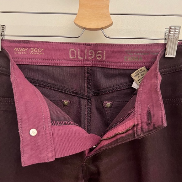 DL1961 Emma burgundy ombré waxed skinny jeans - Picture 4 of 8